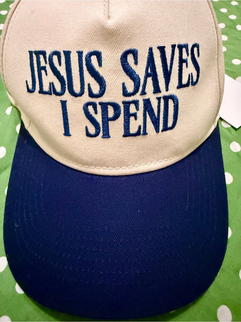 Jesus saves I spend hat nwt - Picture 2 of 6